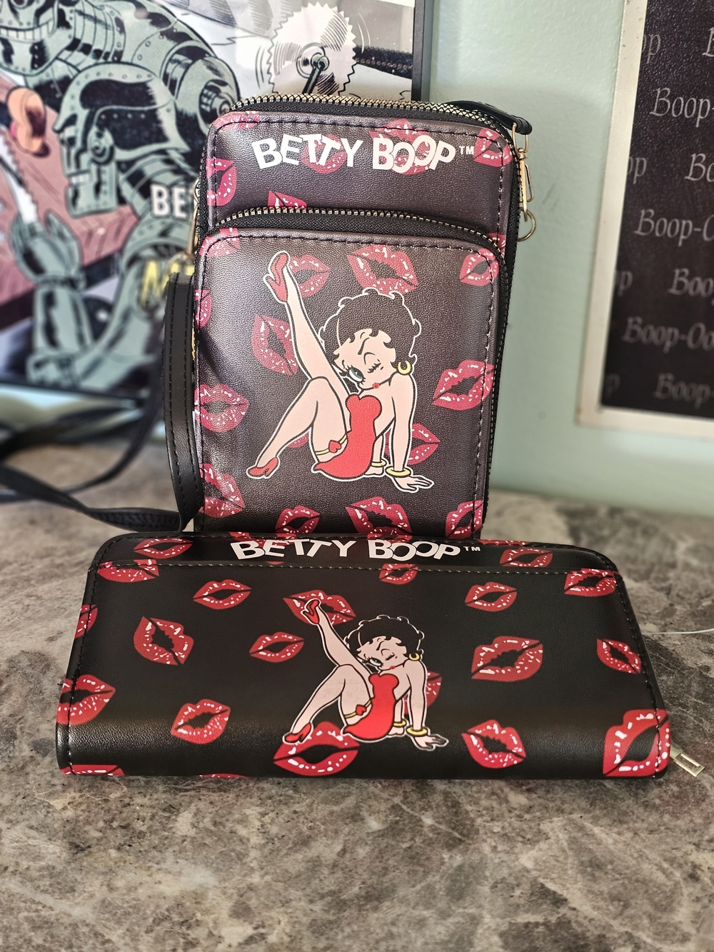 SET OF 2 Betty Boop Crossbody and Wallet Set